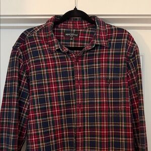 J. Crew Red and Navy Plaid Button-Down Shirt